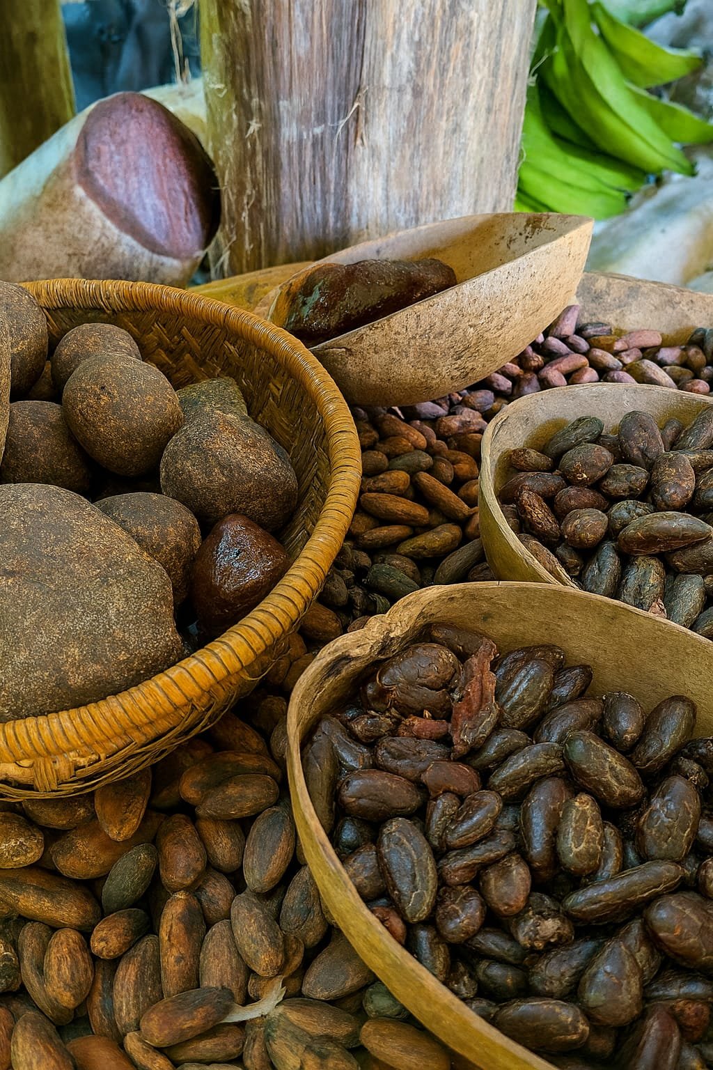 I semi di cacao messi ad essiccare al sole