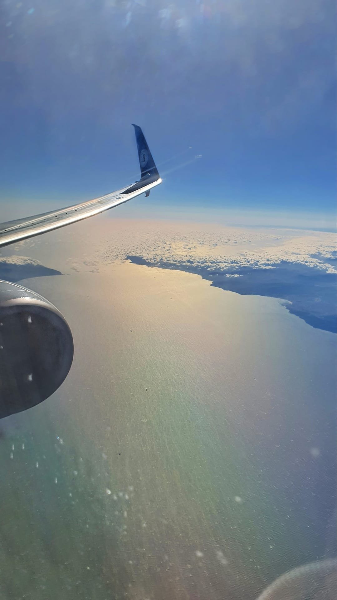 Vista dall’aereo durante il volo verso Fuerteventura