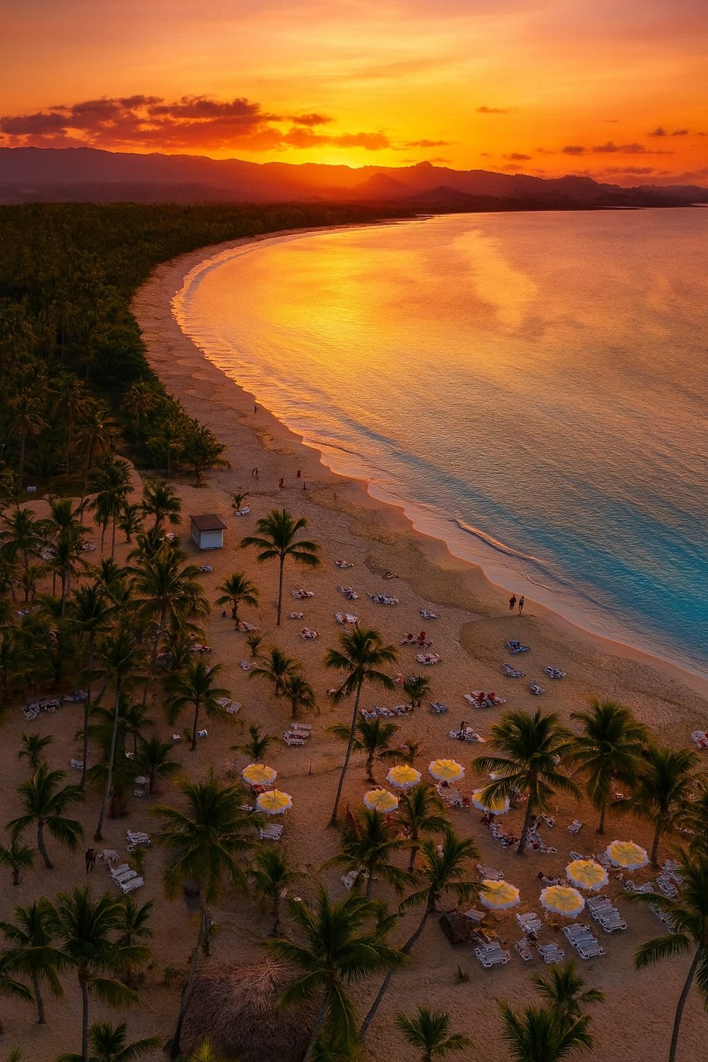la bahia di Miches al Tramonto