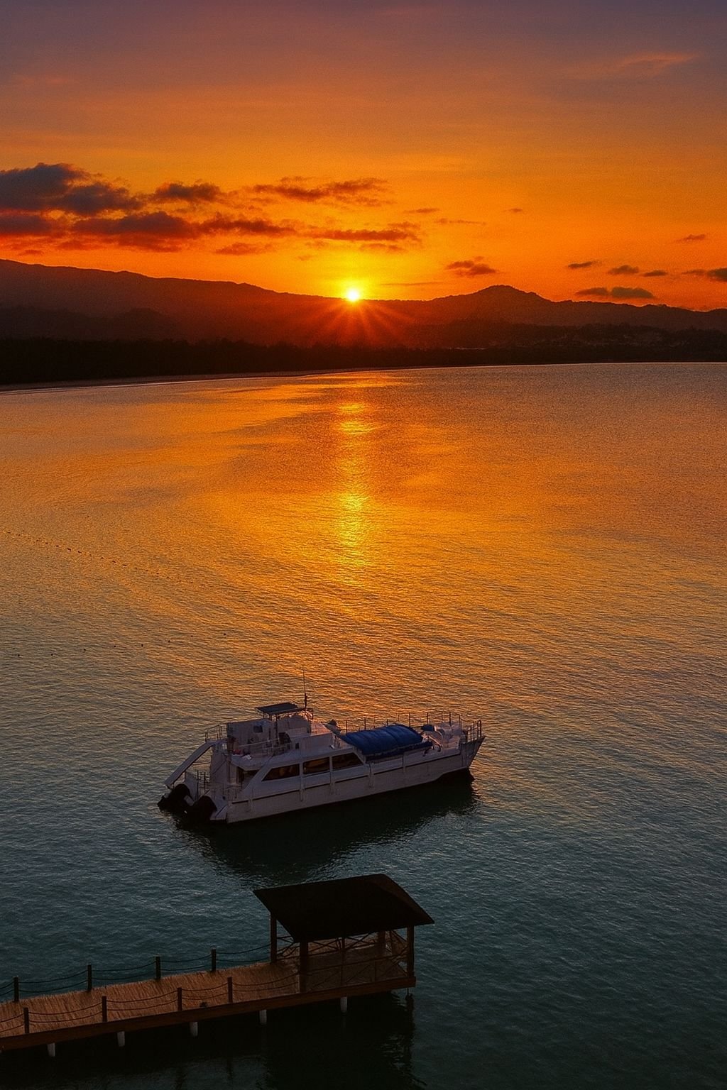 la bahia di Miches al Tramonto