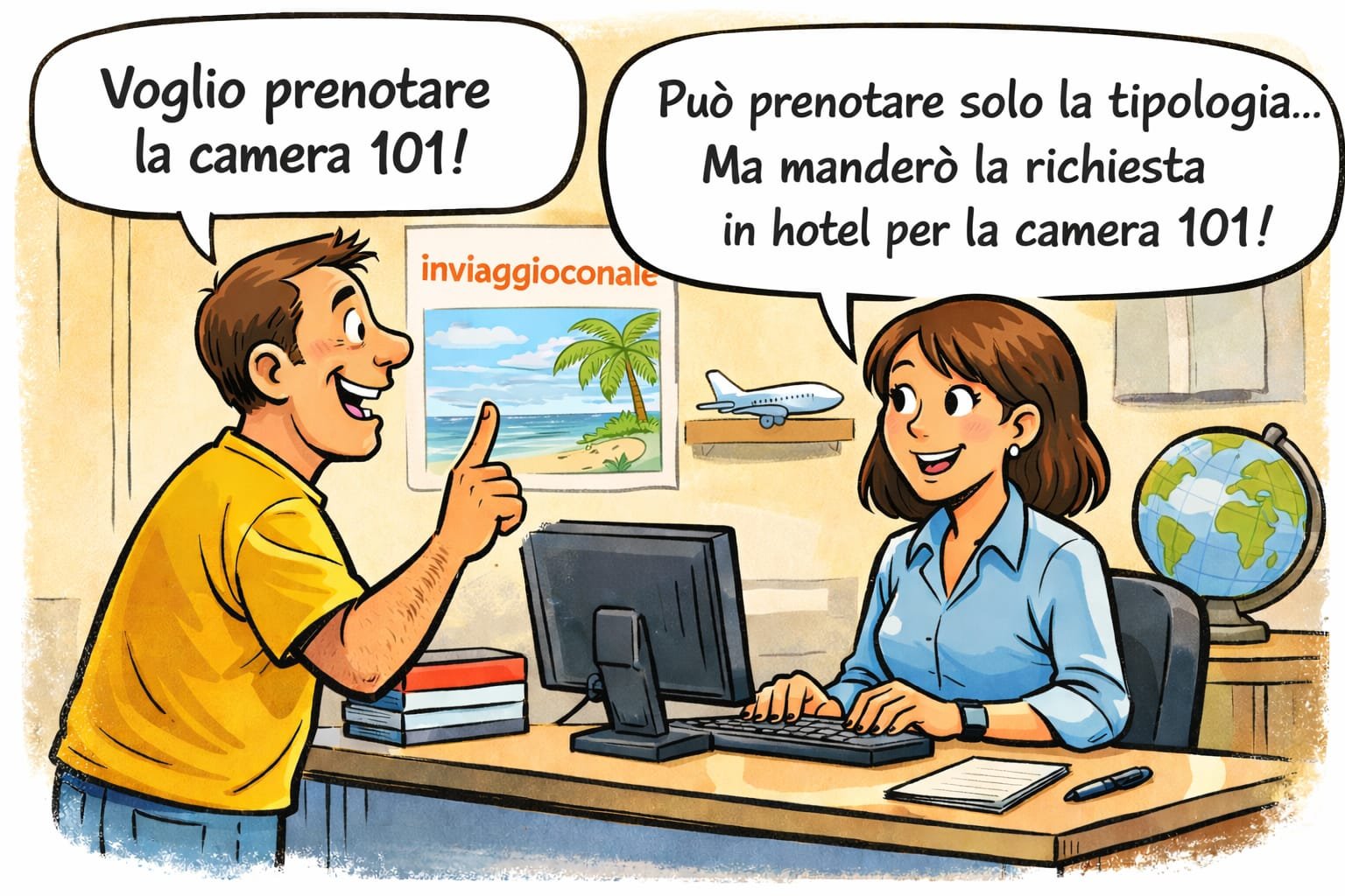 La reception di un hotel