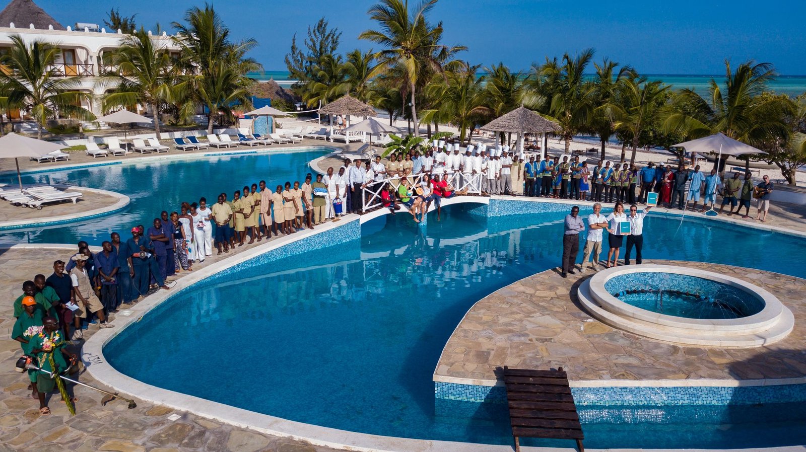 Vista aerea del Twiga Beach Resort a Watamu, Kenya
