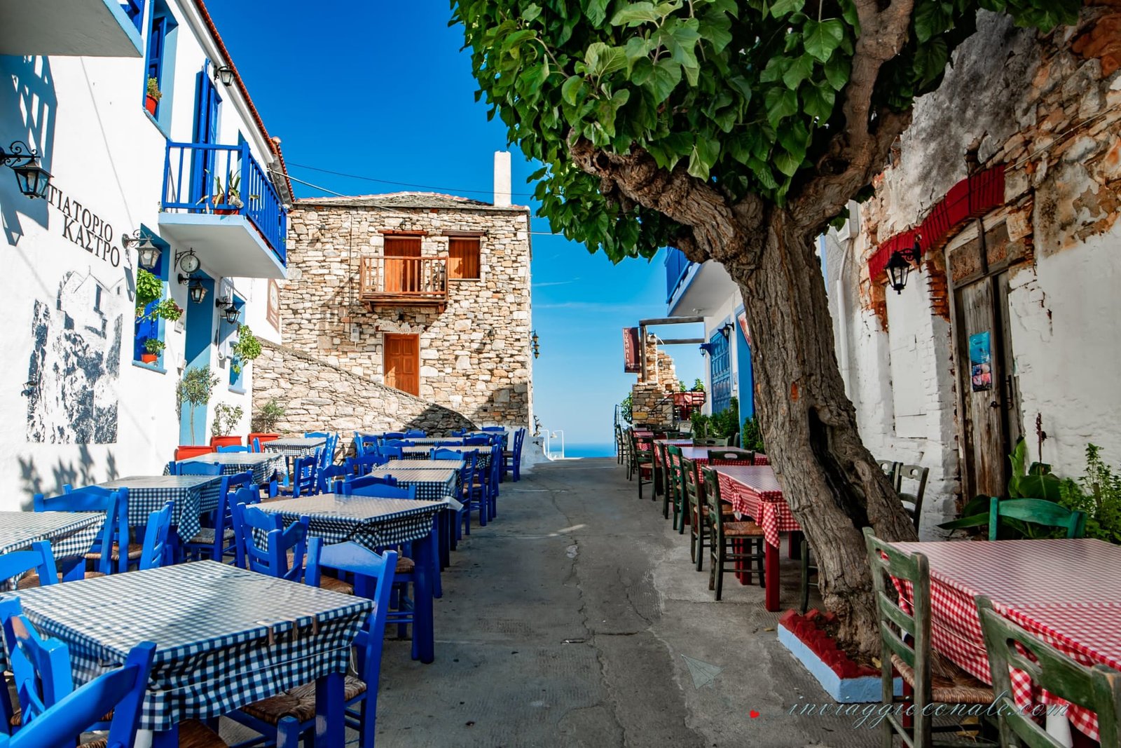 Vista panoramica di Chora, il villaggio vecchio di Alonissos