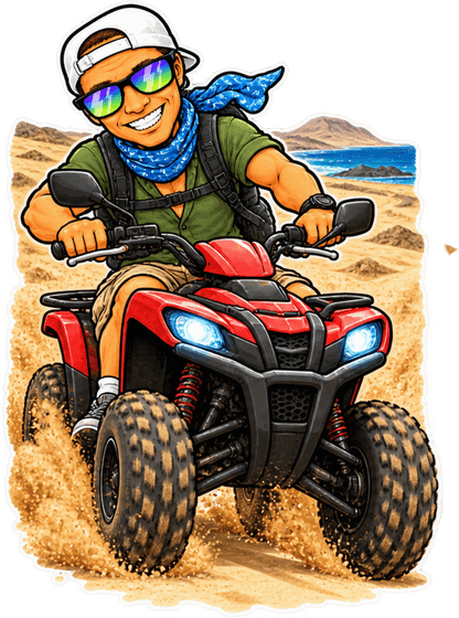 Ale in quad sulle dune