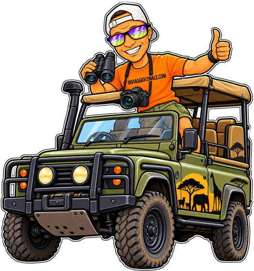 Ale sulla jeep, pronto per il deserto