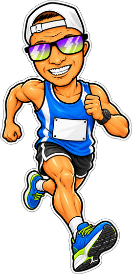 Ale che corre col numero di gara