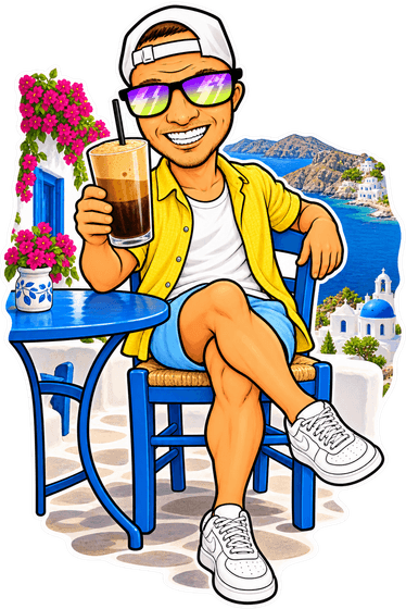 Ale al bar con un Freddo Espresso